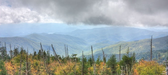 A Mountain View From Clingmans Dome In Great Smoky Mountains National Park