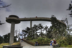 Clingmans Dome Observation Tower In Great Smoky Mountains National Park