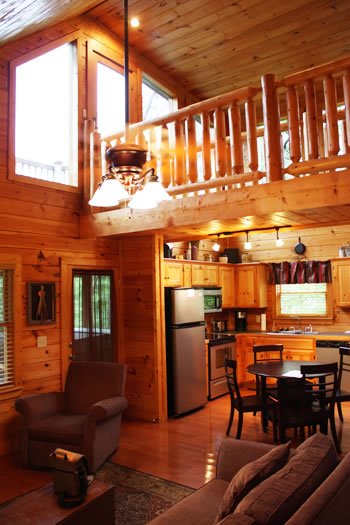 Gatlinburg, TN cabins can be quite nice...as shown by this small cabin's living room
